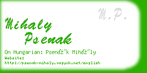 mihaly psenak business card